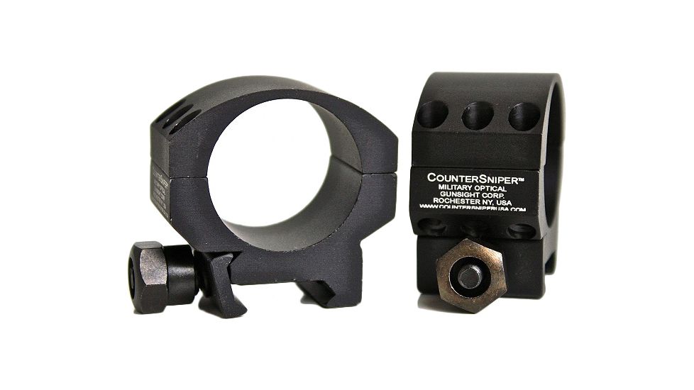 CounterSniper Optics Single Scope Ring Mount for 30 MM-Short-1/4" from Bottom of Scope to Top of Rail, Black DOH425
