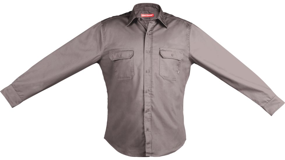 Craftsman Long Sleeve Twill Shirt Charcoal, Medium 17057-M