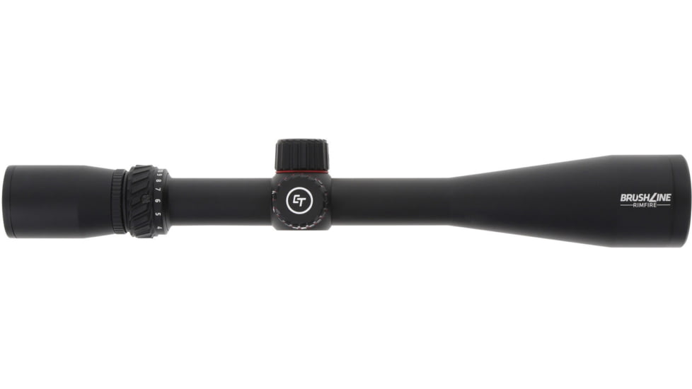 Crimson Trace Brushline Rifle Scope, 4-12x40mm, 1in Tube, Second Focal Plane, CT Custom BDC Rimfire Reticle, MOC Coating, Black, 01-01590