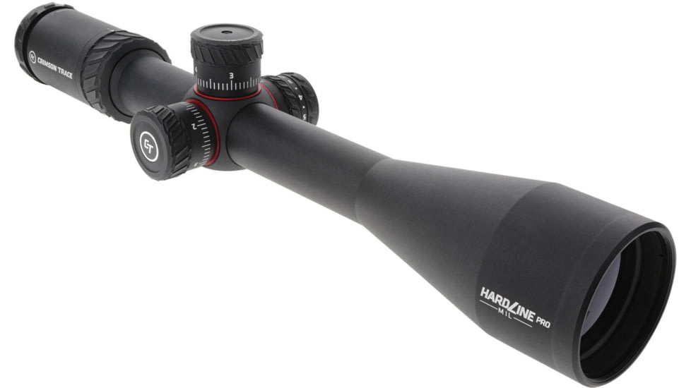Crimson Trace Hardline Pro Rifle Scope, 4-16x50mm, 30mm Tube, Second Focal Plane, Illuminated CT Custom MR1-MIL Reticle, Spring-Loaded Zero-Reset Turrets, MOC Coating, Black, 01-01070