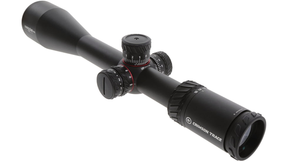 Crimson Trace Hardline Pro Rifle Scope, 4-16x50mm, 30mm Tube, Second Focal Plane, Illuminated CT Custom MR1-MOA Reticle, Spring-Loaded Zero-Reset Turrets, MOC Coating, Black, 01-01060