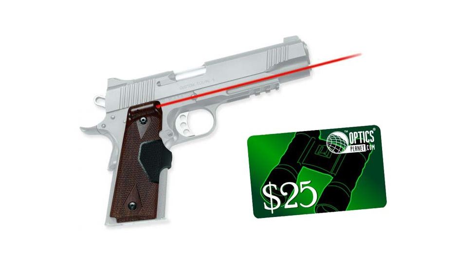 Crimson Trace Lasergrip 1911 Government/Commander - Walnut Finish LG-401 P16 w/ 25 Dollar Email Gift Certificate
