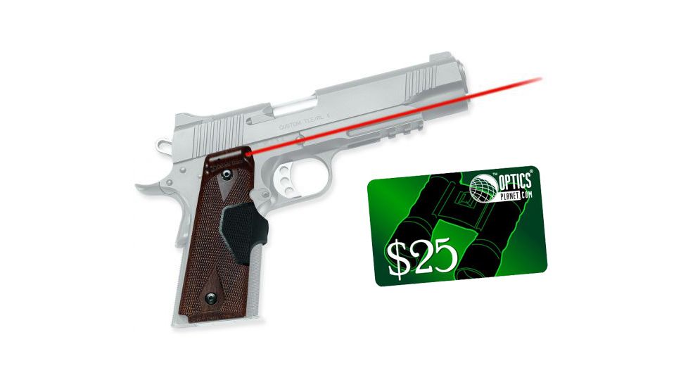 Crimson Trace LaserGuard 1911 Government/Commander - Walnut LG-401 P16 w/ 25 Dollar Email Gift Certificate