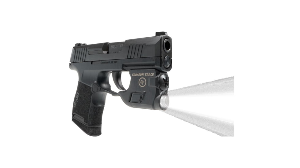Crimson Trace Weapon Light, 1/3N Lithium, Sig Sauer P365, White, 100 Lumen, Black, LTG-772