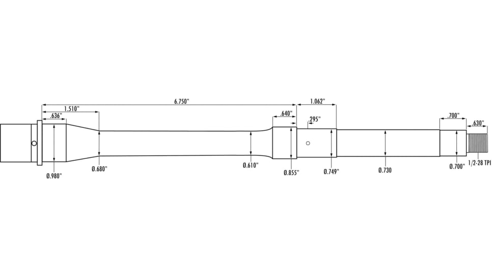 Criterion Barrels AR-15 Barrel, Hybrid Contour, .223 Wylde, 10.5 inch, Carbine Length,1-8 Twist, 1/2x28 Thread, Chrome Lined Finish, 100, Black, 15100-HY6