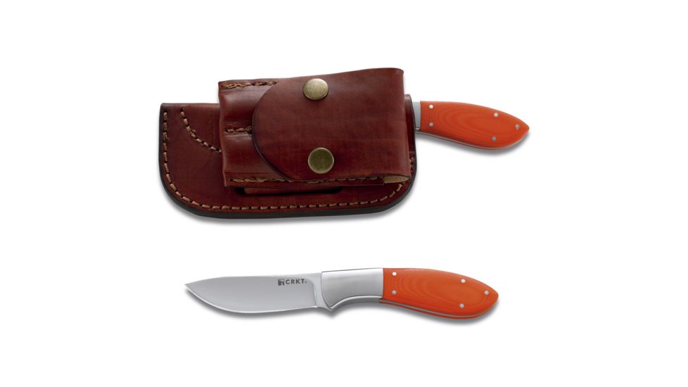 CRKT Kommer 2-Shot Knife - Orange Handle with Polished Stainless Bolster 2840