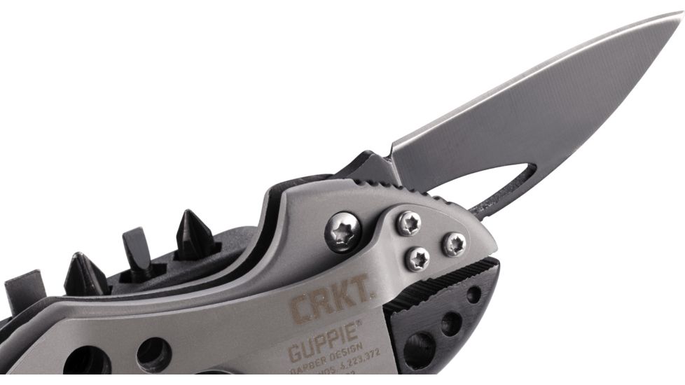 CRKT Columbia River Guppie Multi-Tool with Caribiner Gate, Adjustable Wrench, Bit Carrier Plus, Bead Blasted, 9070