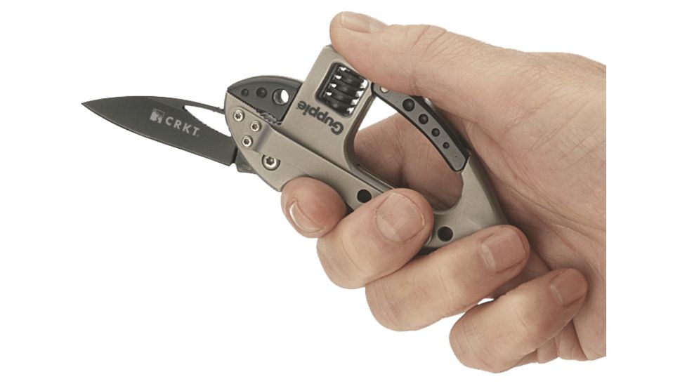 CRKT Columbia River Guppie Multi-Tool with Caribiner Gate, Adjustable Wrench, Bit Carrier Plus, Bead Blasted, 9070