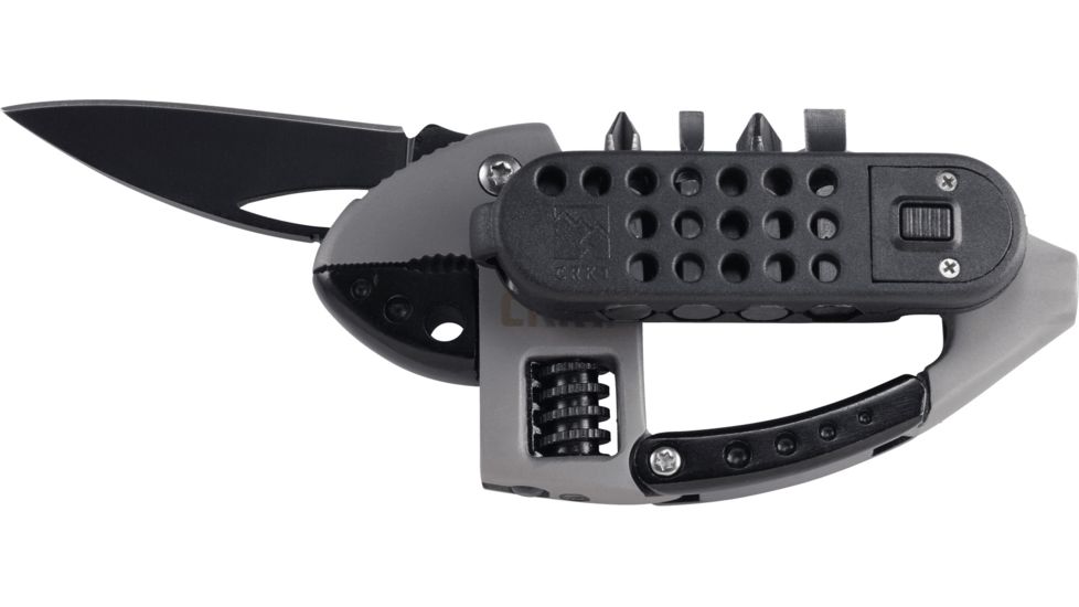 CRKT Columbia River Guppie Multi-Tool with Caribiner Gate, Adjustable Wrench, Bit Carrier Plus, Bead Blasted, 9070