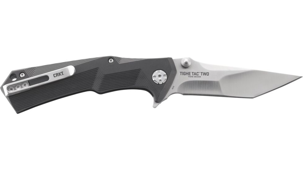CRKT Columbia River Tighe Tac Two Tanto Flipper Button Lock Knife, 5235