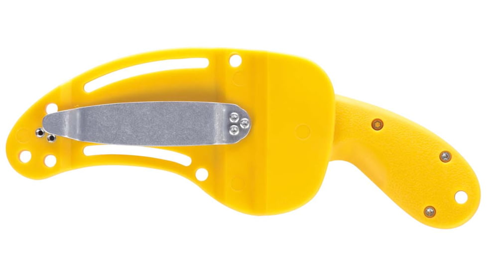 CRKT Bear Claw 2.39in Fixed Blade Knife, AUS 8, Hawkbill, Yellow w/Veff Serrations Glass-Reinforced Nylon, 2511Y