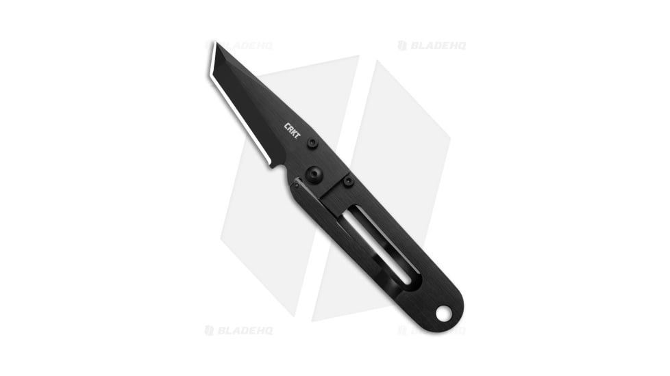 CRKT Kiss Folding Knife, 3in, 8Cr13MoV Stainless Steel Blade, Drop Point Blade, Black Handle, 5500KN