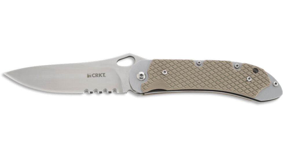 CRKT Jernigan V.A.S.P. - 3.71in. Veff Flat Top Serrated Blade, IKBS, G10 Handles 7481