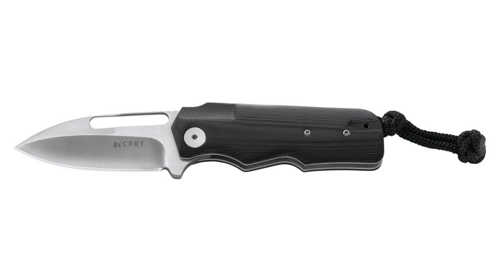 CRKT Liong Number 5 Folding Knife, Liong Mah Design w/ Satin Blade and Black Handle 6520