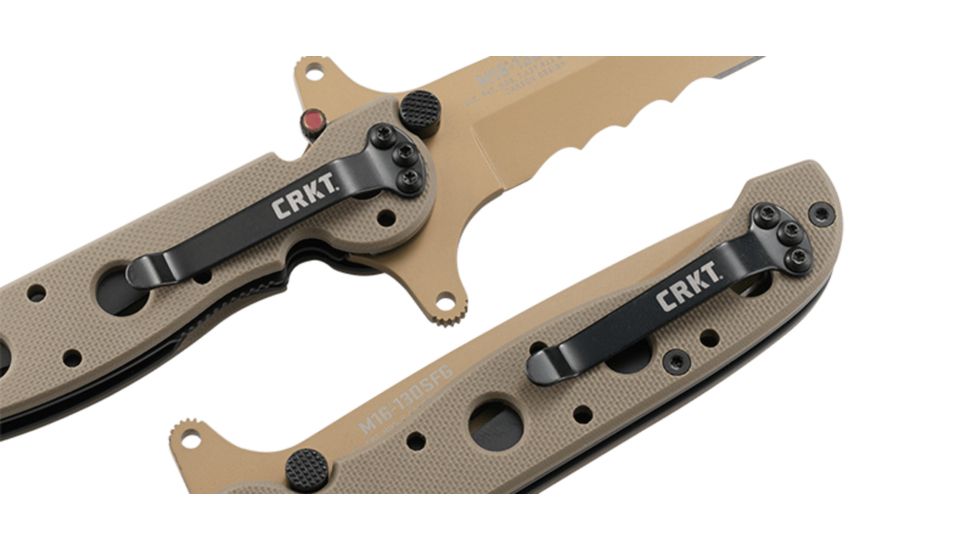 CRKT M16-13 Carson Special Forces Desert Tanto Folding Knife, Tan Finish M16-13DSFG