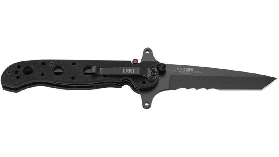 CRKT M16-13 Carson Special Forces Tanto Folding Knife, Black Finish M16-13SFG