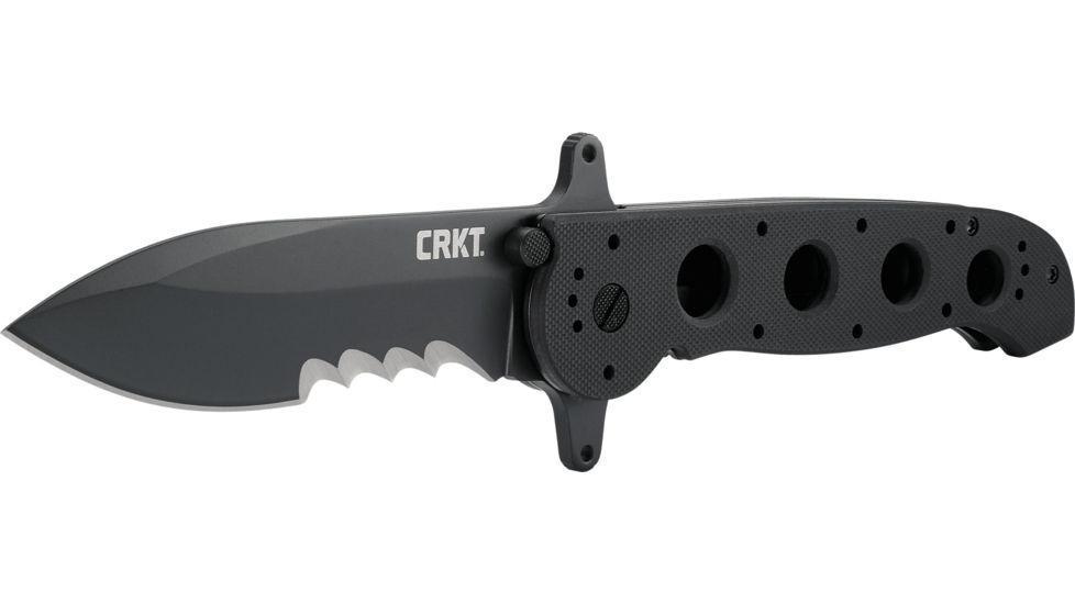 CRKT M21 Folding Knife, Drop Point Veff Combo Edge, Black TitanNitride Blade/Handle M21-14SFG