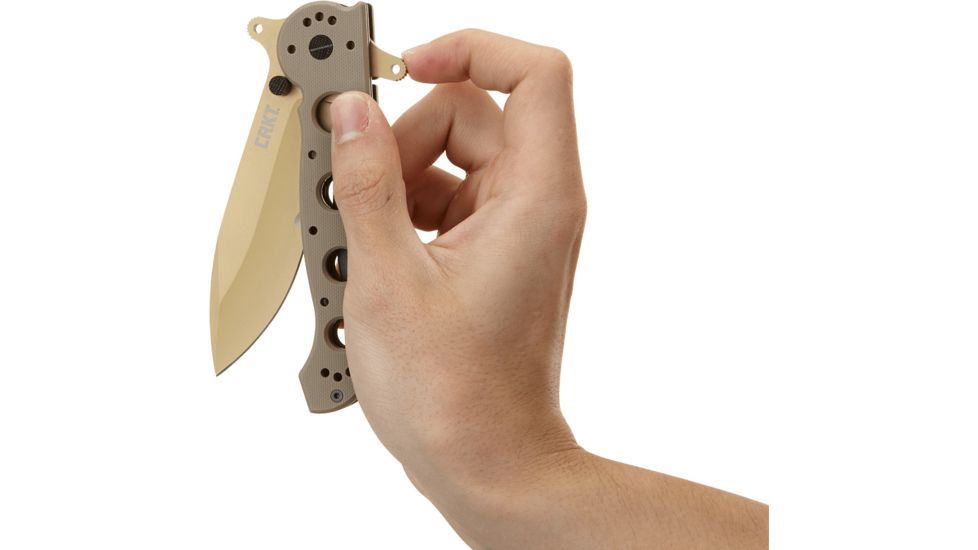 CRKT M21 Folding Knife, Drop Point Veff Combo Edge, Desert Tan Blade/Handle M21-14DSFG