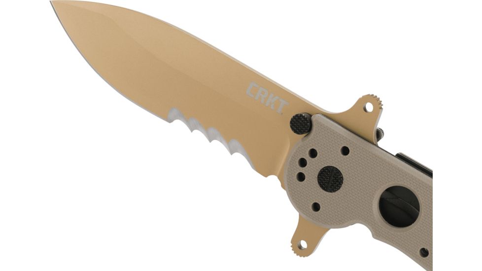 CRKT M21 Folding Knife, Drop Point Veff Combo Edge, Desert Tan Blade/Handle M21-14DSFG