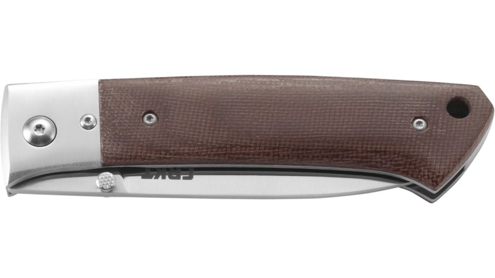CRKT Torreya by Steve Jernigan Folding Knife,3.6in Satin Drop Point Blade,Brown Resin Infused Fiber Handle 2879