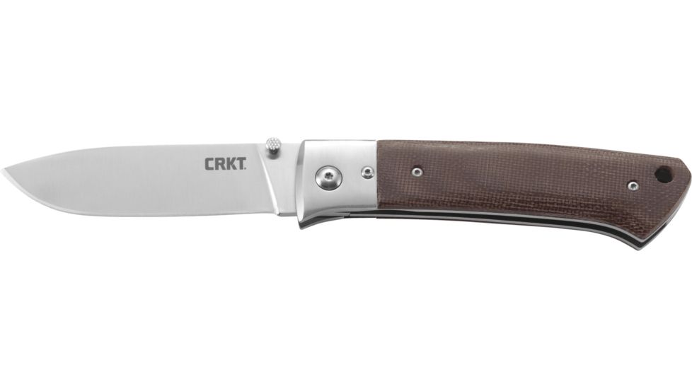CRKT Torreya by Steve Jernigan Folding Knife,3.6in Satin Drop Point Blade,Brown Resin Infused Fiber Handle 2879