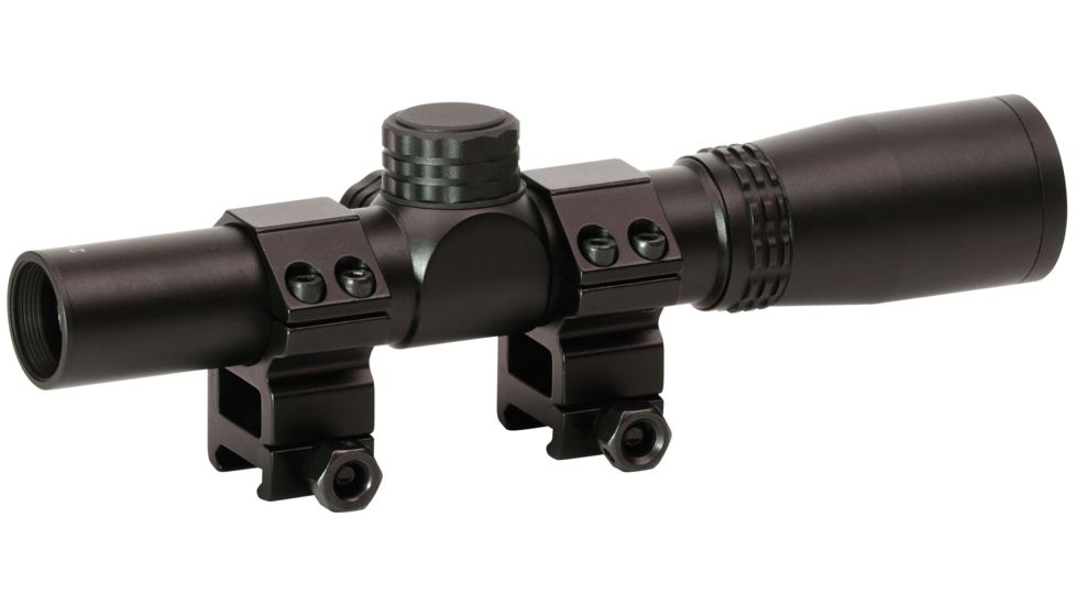 CenterPoint 2x20mm Pistol Scope w/Picatinny Rings, Duplex Reticle, 1in Tube, Black, 72004