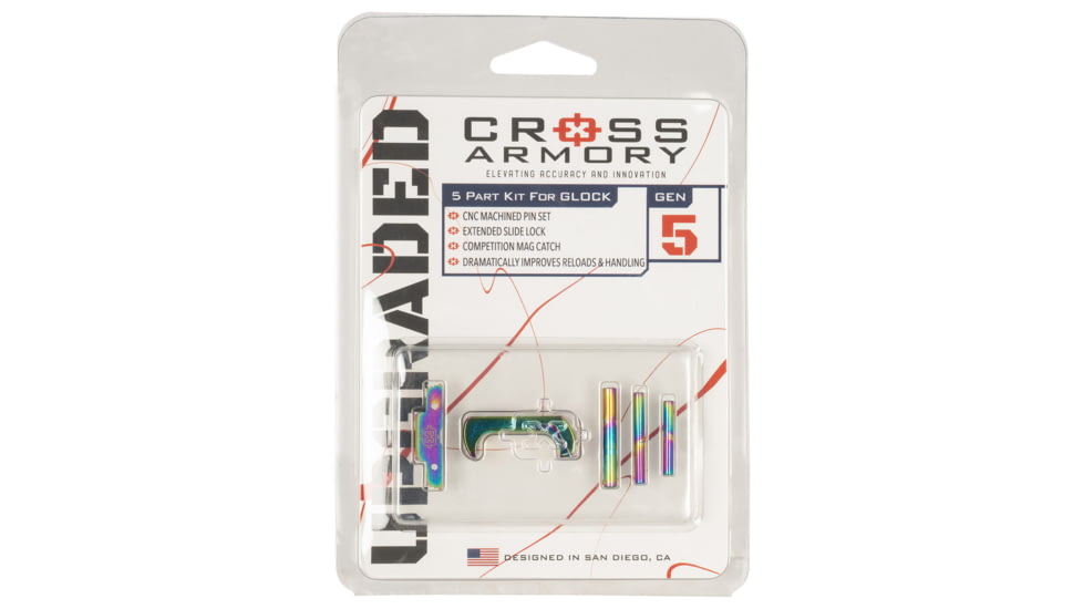 Cross Armory 3 Piece Upgrade Kit Glock Gen5 Rainbow Aluminum, CRG5OKRB