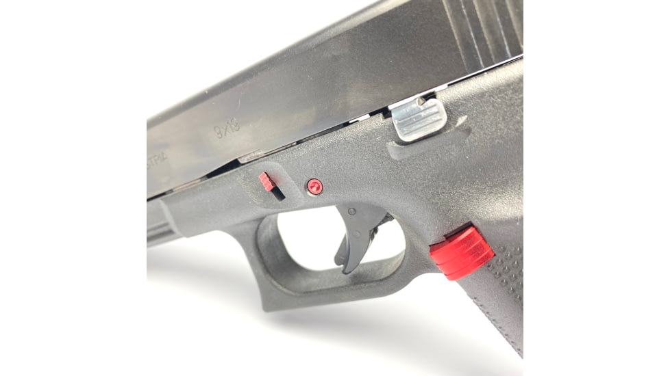 Cross Armory Glock 3-Piece Kit, 3 Pin Set, Extended Mag Catch, Extended Slide Lock, Gen 5, Red, CRG5OKRD