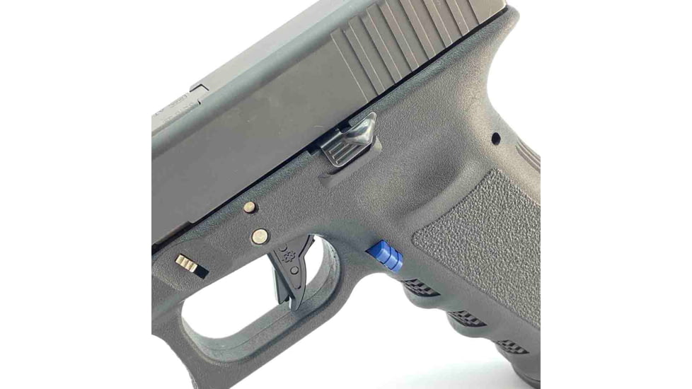 Cross Armory Glock Gen 1-3 Enhanced Flat Faced Trigger w/Bar, 9mm, Aluminum, Black/Black Safety, crGTb-bk