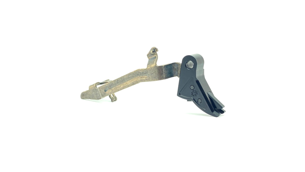 Cross Armory Glock Gen 1-3 Enhanced Flat Faced Trigger w/Bar, 9mm, Aluminum, Black/Black, Small, crGTb-bk