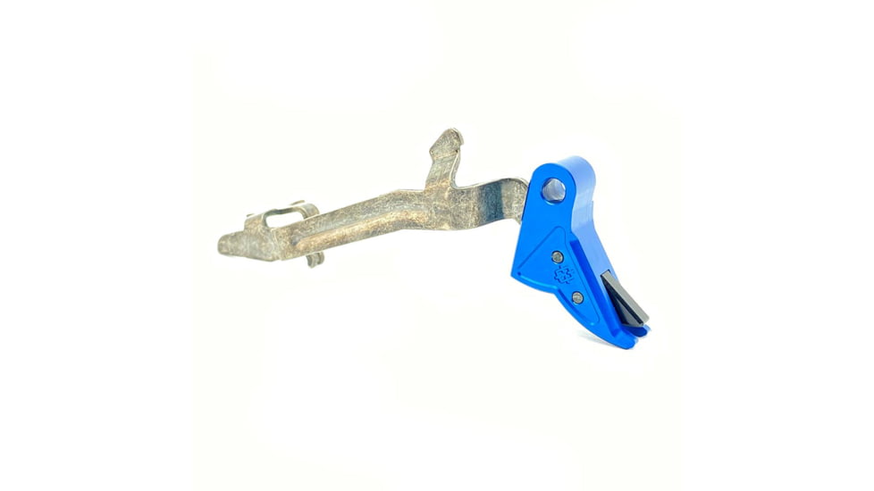 Cross Armory Glock Gen 1-3 Enhanced Flat Faced Trigger w/Bar, 9mm, Aluminum, Blue/Black, Small, crGTb-bl-bk