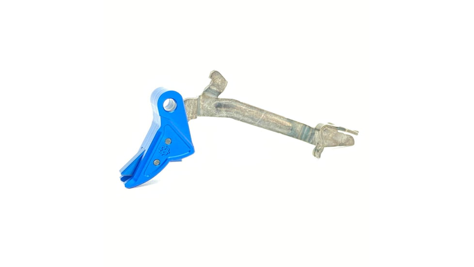 Cross Armory Glock Gen 1-3 Enhanced Flat Faced Trigger w/Bar, 9mm, Aluminum, Blue/Blue, crGTb-bl