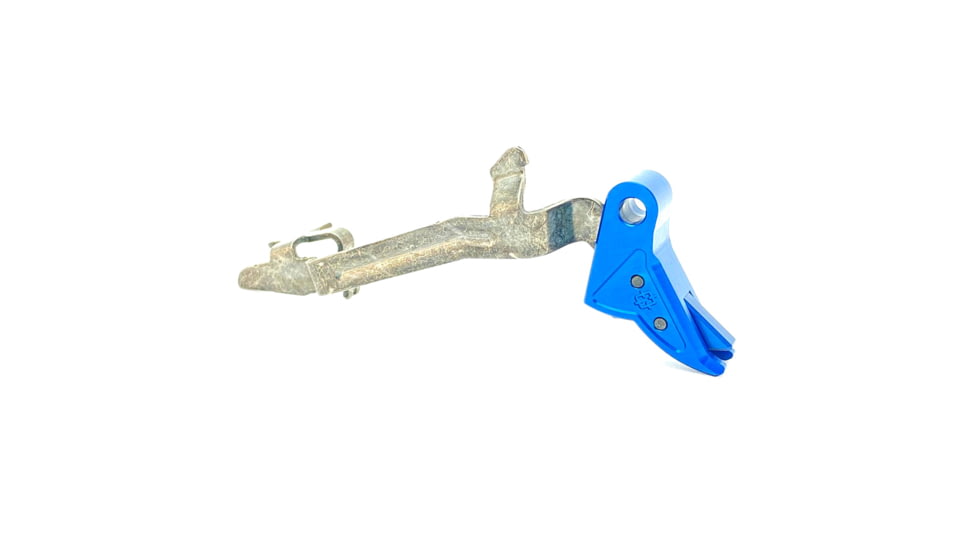 Cross Armory Glock Gen 1-3 Enhanced Flat Faced Trigger w/Bar, 9mm, Aluminum, Blue/Blue, Small, crGTb-bl