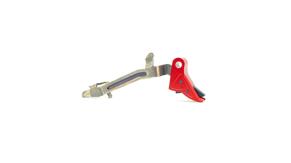 Cross Armory Glock Gen 1-3 Enhanced Flat Faced Trigger w/Bar, 9mm, Aluminum, Red/Black, Small, crGTb-rd-bk