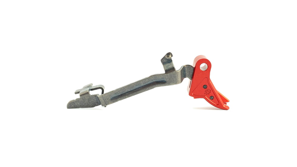 Cross Armory Glock Gen 1-3 Enhanced Flat Faced Trigger w/Bar, 9mm, Aluminum, Red/Red, Small, crGTb-rd