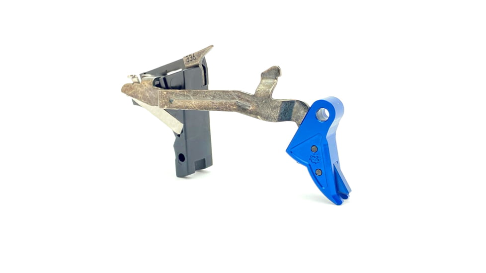Cross Armory Glock Gen 1-3 Enhanced Flat Faced Trigger w/ Bar, Drop-in Shoe/3.5 Spring, 9mm, Aluminum/Blue, Blue/Blue, Small, crGTdi-bl
