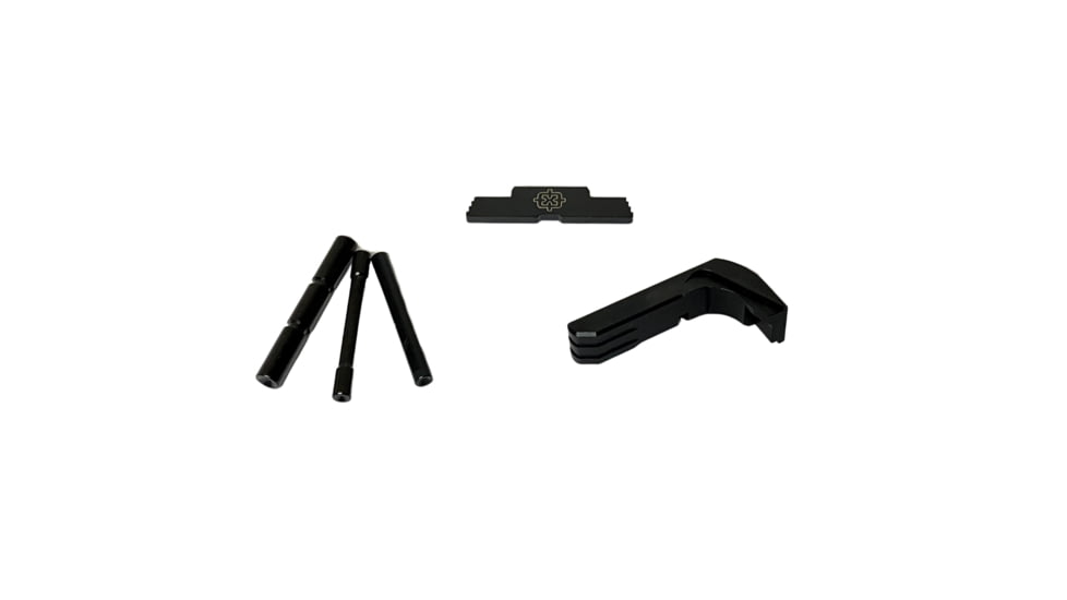 Cross Armory Glock Operator Kit, 3-Piece Generation 1-3 w/ 3-Pin Set, Extended Metal Mag Catch, Extended Slide Lock, Black, Small, CRGOKBK