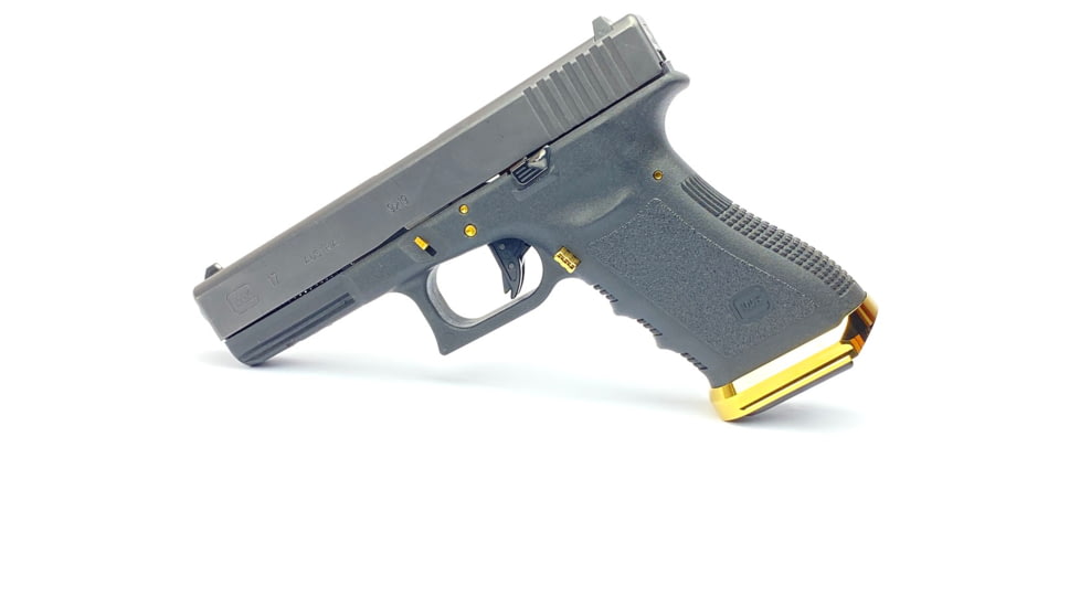 Cross Armory Glock Operator Kit, 3-Piece Generation 1-3 w/ 3-Pin set, Extended Metal Mag Catch, Ext.Slide Lock, Gold, crGOKgd