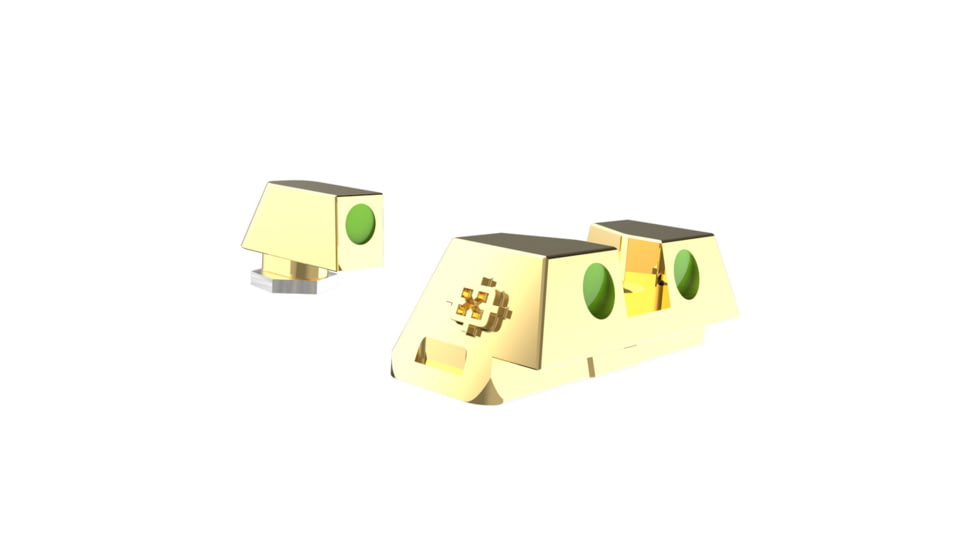 Cross Armory Glow-In-The-Dark Pistol Sights, Gold, Standard, crGSs-gd
