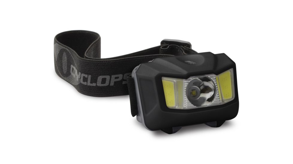 Cyclops 250 Lumen Headlamp w/Green COB LED Side Illumination, Uses 3 x AAA, CYC-HL250