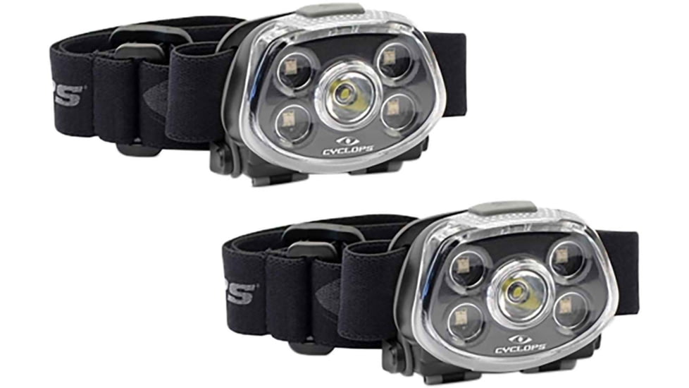 Cyclops CYC-HLFXP-2PK Force XP LED Headlamp Black 3.2/5.5/15/350 Lumens Red/Gre