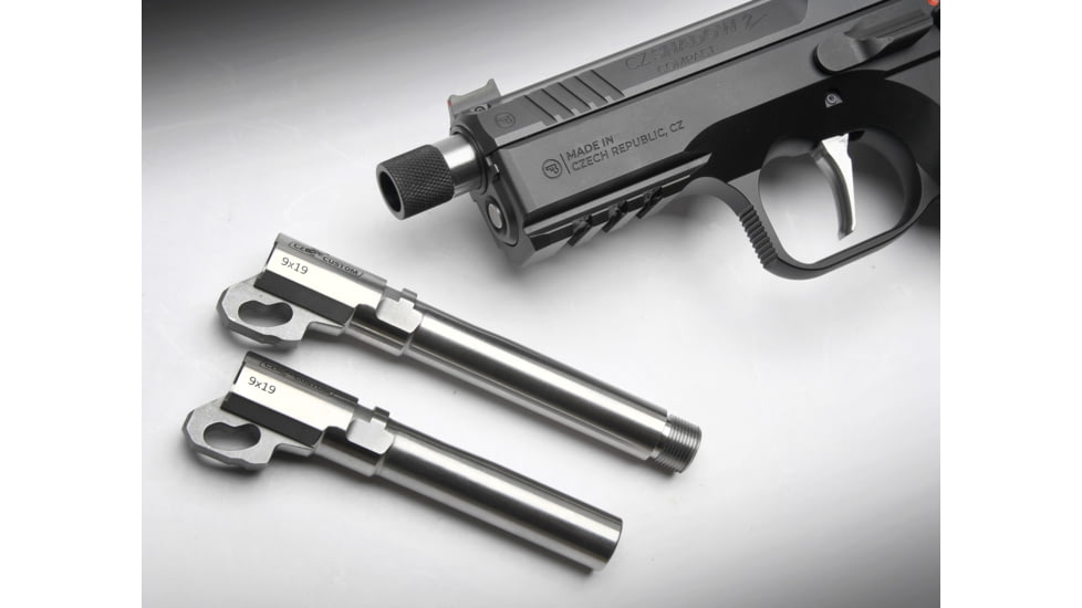 CZ Custom CZ 75 SP01 Shadow 2 Compact 9mm Luger Non-Threaded Pistol Barrel, 3.76 in, 1-16, Polished, Silver, 30191