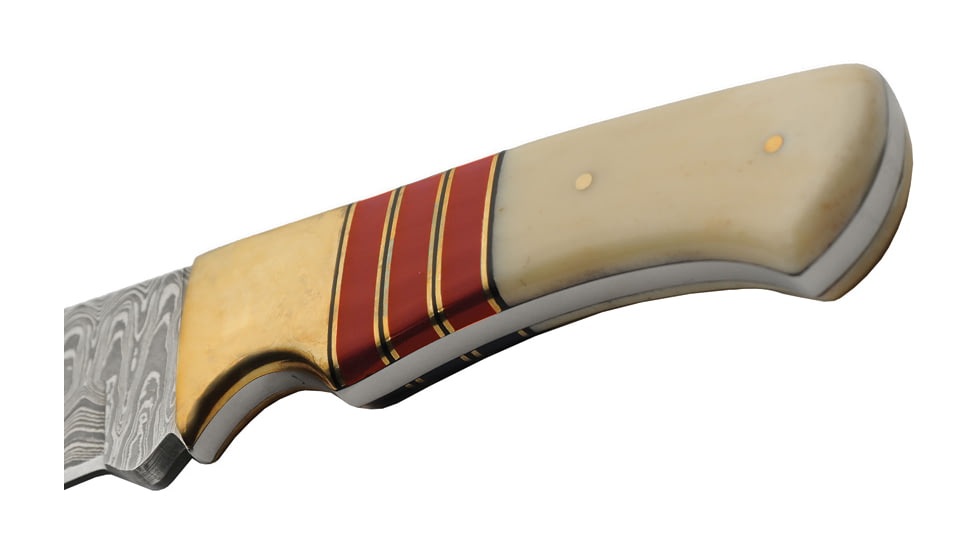 Damascus Admiral Fixed Blade Bone Red, DM1394RD
