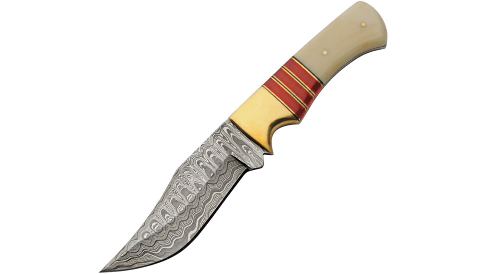 Damascus Admiral Fixed Blade Bone Red, DM1394RD
