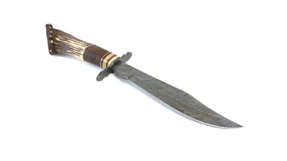 Damascus Crown Stag Hunter Fixed Knife DM1042