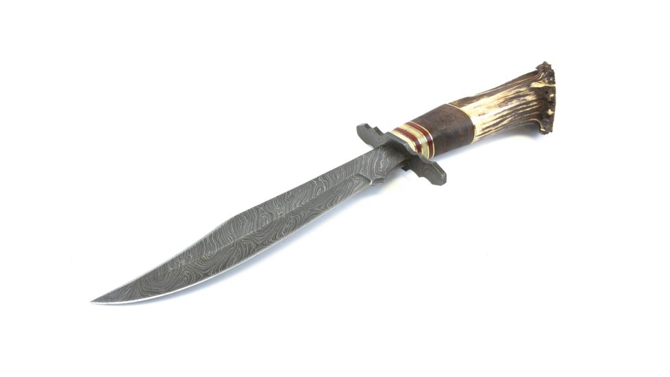 Damascus Crown Stag Hunter Fixed Knife DM1042