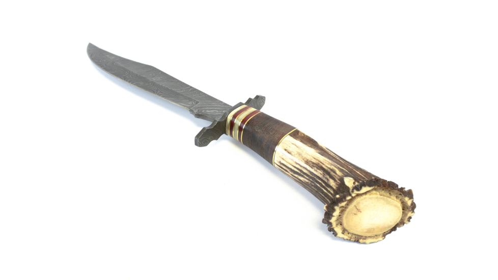 Damascus Crown Stag Hunter Fixed Knife DM1042
