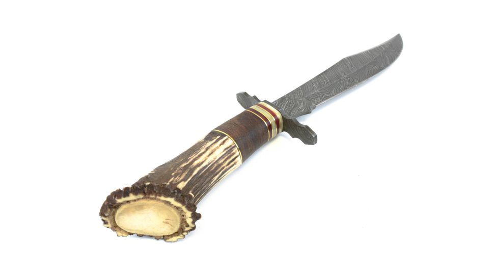 Damascus Crown Stag Hunter Fixed Knife DM1042