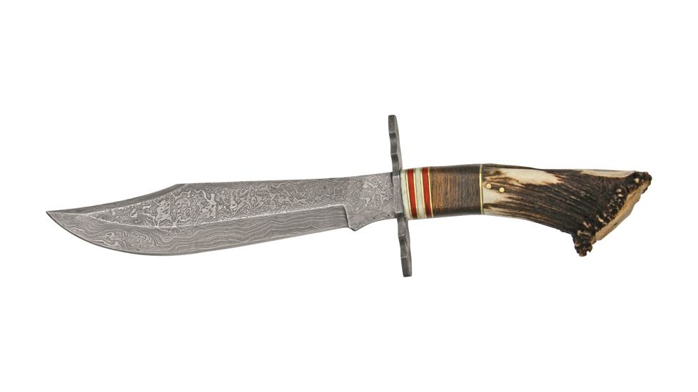 Damascus Crown Stag Hunter Fixed Knife DM1042