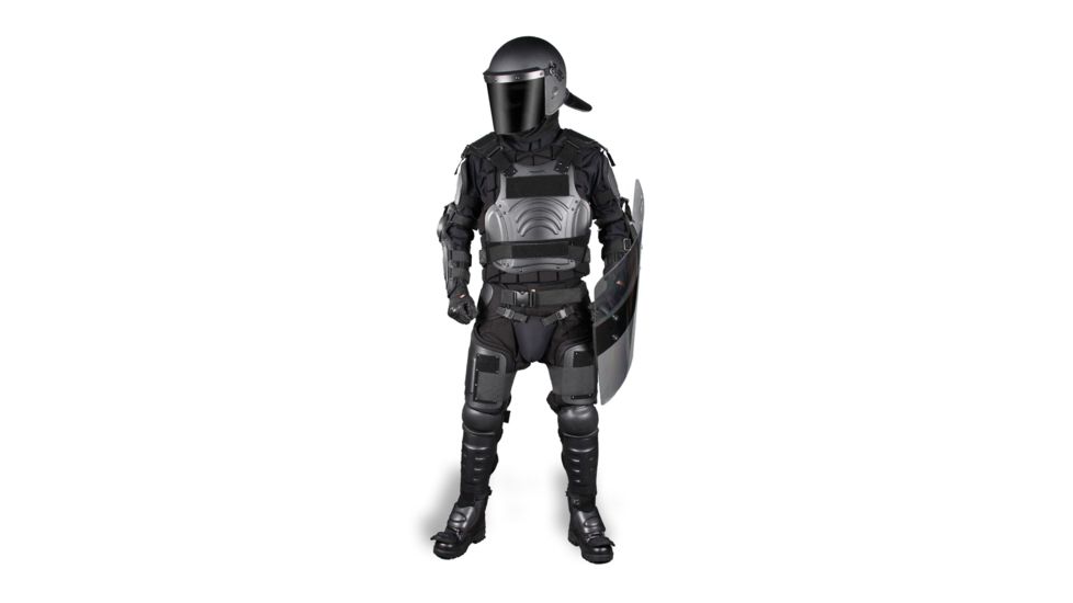 Damascus FX1 Protective Gear FlexForce Modular Hard Shell Full Body Crowd Control System, Large, Black, FX1LG